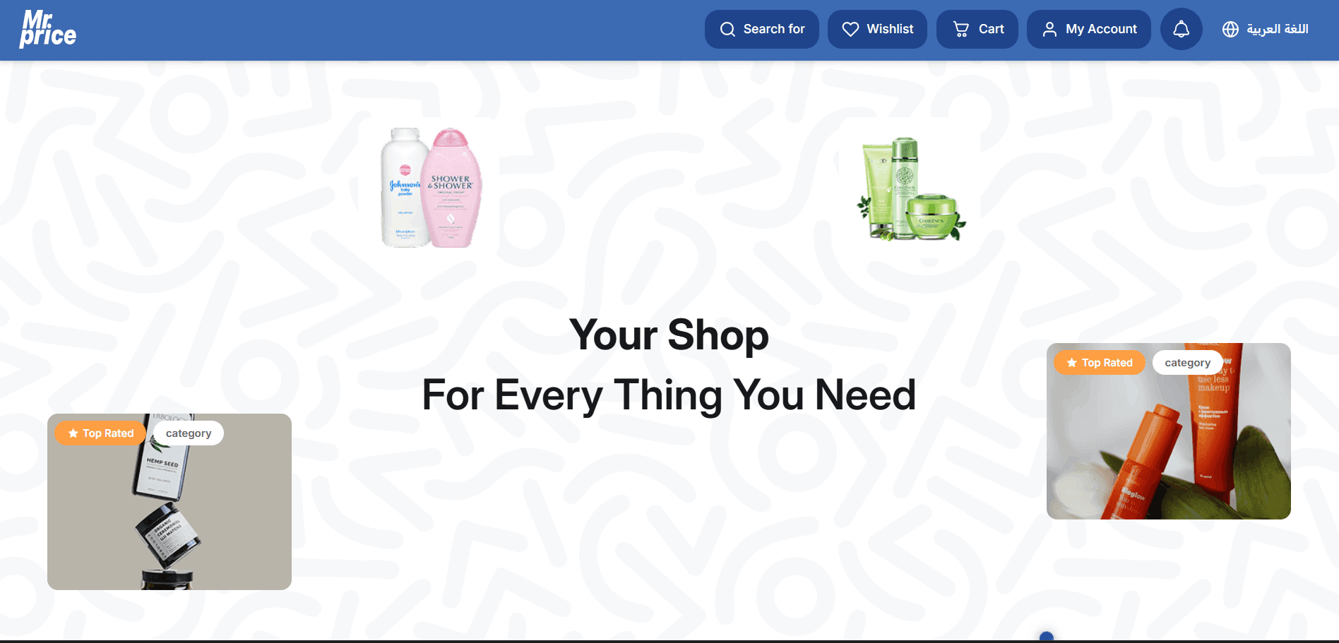 B2B storefront landing and category experience